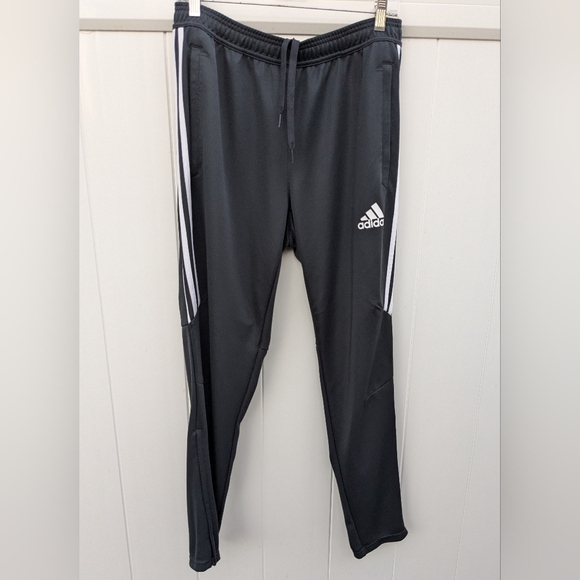 Adidas Athletic Pants Climacool Women's Size Large Black & White Stripe Tapered - Picture 2 of 12